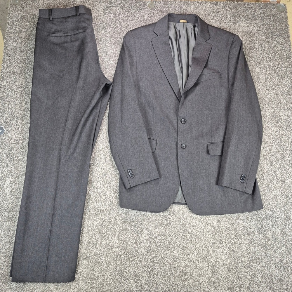 Banana Republic Suit Men 40R Gray Lanificio Cerruti Wool Modern Fit 33x32